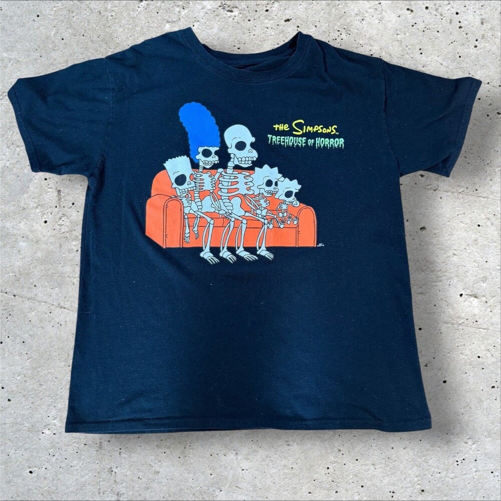 The Simpsons Treehouse Of Horror Skeleton Couch T Shirt Mens Halloween